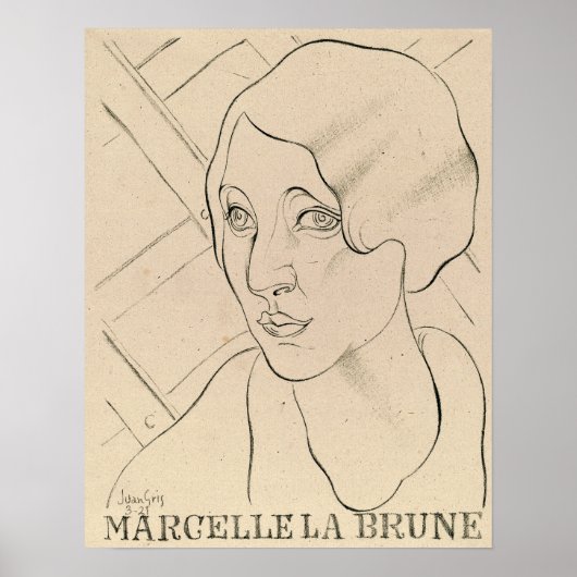 Gris - Marcelle La Brune 1921 Poster (Voorkant)