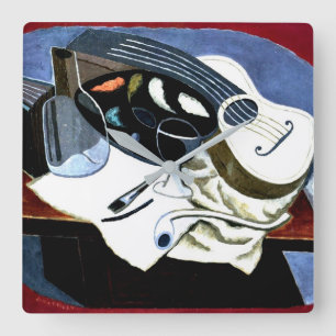 Gris - schildertafel; schilderij Juan Gris Vierkante Klok