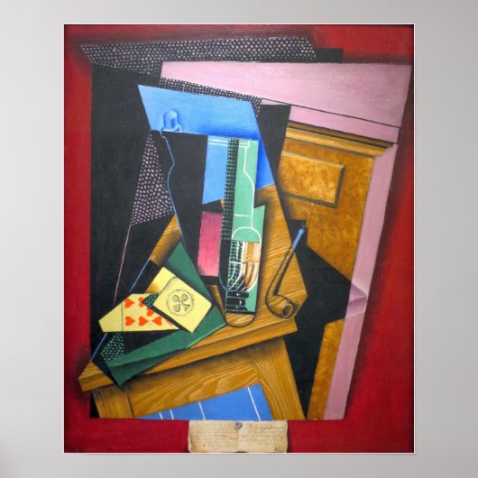 Gris - Stilleven met een gedicht Poster (Voorkant)