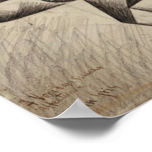 GRIS - Studeren voor Man in een café Poster (Hoek)