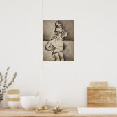 Gris - Studie voor man in een café Poster (Keuken)