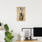 Gris - Viool hangend aan een muur Poster (Thuiskantoor)