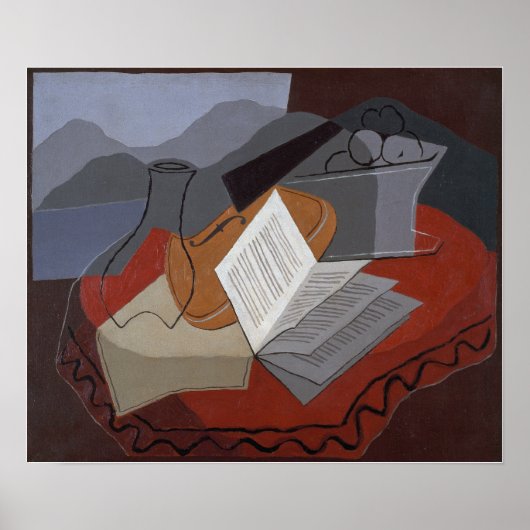 GRIS - Viool voor een open raam 1926 Poster (Voorkant)