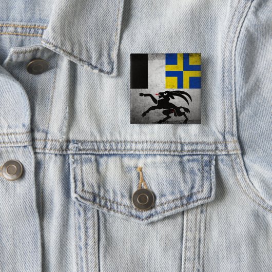 Grisons Vierkante Button 5,1 Cm (In situ)