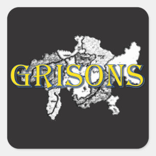 Grisons Vierkante Sticker