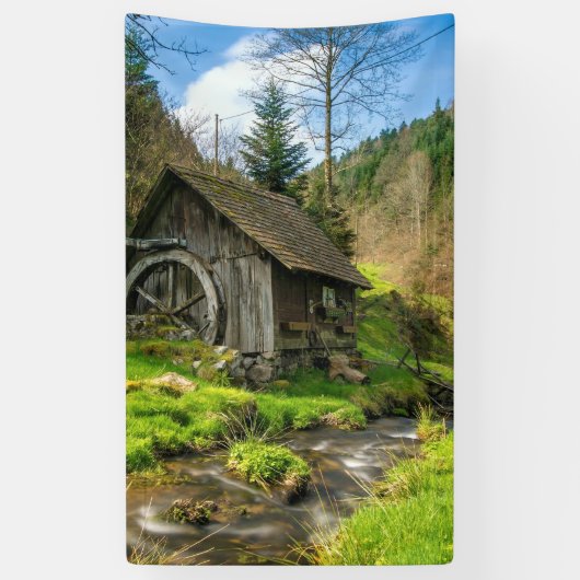 Grist Mill in het Zwarte Woud Spandoek (Verticaal)