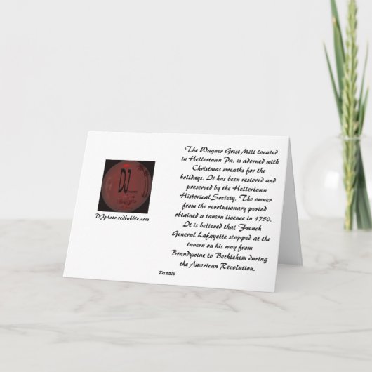 Grist Mill Kaart voor kerstmis (Achterkant)