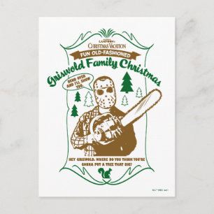 Griswold Family Kerstkerst Chainzaag Grafisch Briefkaart