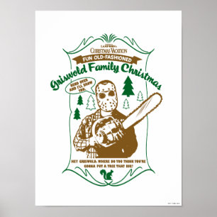 Griswold Family Kerstkerst Chainzaag Grafisch Poster