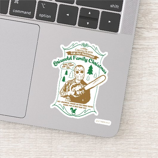 Griswold Family Kerstkerst Chainzaag Grafisch Sticker (Detail)