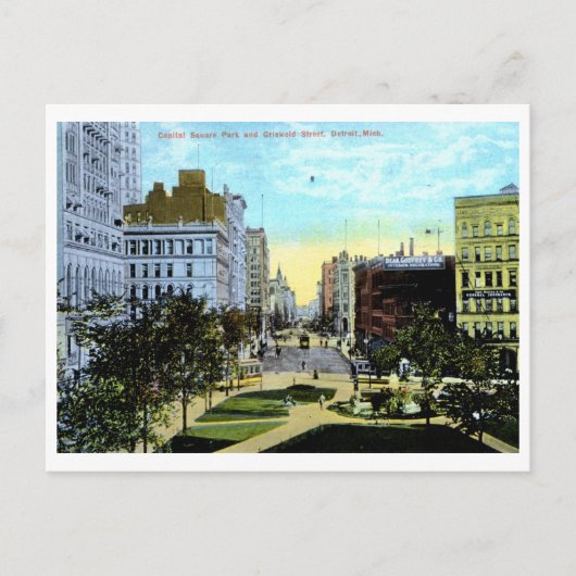 Griswold St., Detroit 1910 Briefkaart (Voorkant)