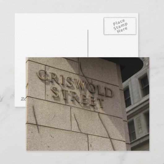 Griswold Street, Downtown Detroit, Michigan Briefkaart (Voorkant / Achterkant)