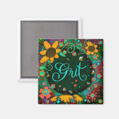 Grit Bumblebee Hearts Fun Floral Inspirivity Magneet (Voorkant / Achterkant)