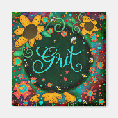 Grit Bumblebee Hearts Fun Floral Inspirivity Magneet (Voorkant)