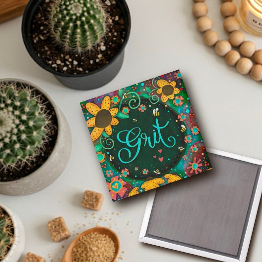 Grit Bumblebee Hearts Fun Floral Inspirivity Magneet