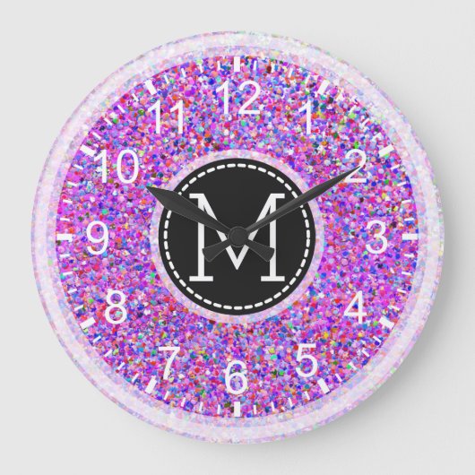 Grit Glitter Multicolor Painting Monogram Grote Klok (Voorkant)