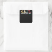 GRIT Guts Resilience Initiative Tenacity Positive Vierkante Sticker (Tas)