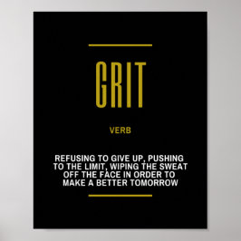 Grit Inspirerend citaat over Succes Poster