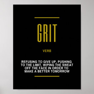 Grit Inspirerend citaat over Succes Poster