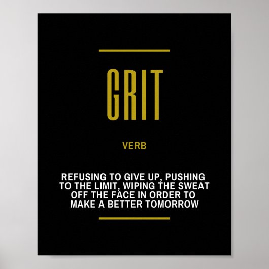 Grit Inspirerend citaat over Succes Poster (Voorkant)