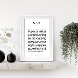 GRIT-Poster - Een manifest voor veerkrachtig leven Poster