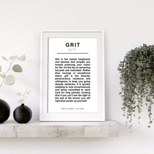 GRIT-Poster - Een manifest voor veerkrachtig leven Poster