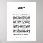 GRIT-Poster - Een manifest voor veerkrachtig leven Poster (Voorkant)
