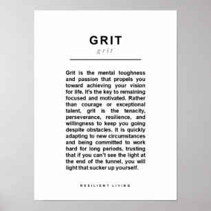 GRIT-Poster - Een manifest voor veerkrachtig leven Poster