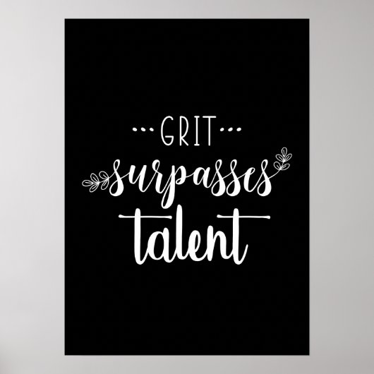 Grit vs Talent - Hustle Success Gym Motivatie Poster (Voorkant)