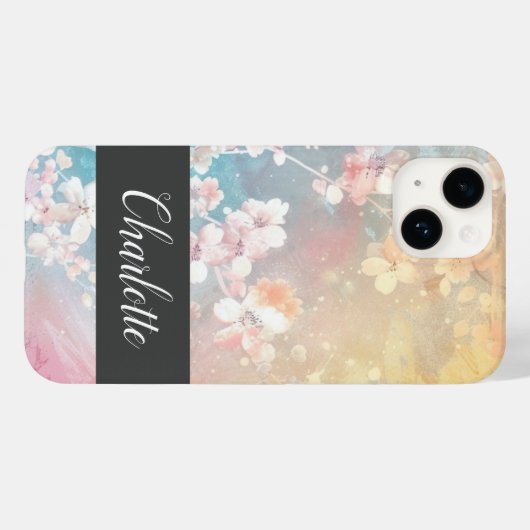 Gritty Bloom Grunge Aangepaste Telefoonhoes Case-Mate iPhone Case (Achterkant (horizontaal))