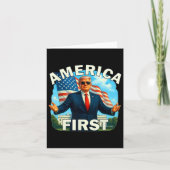 Gritty Bold Retro Politieke Slogan America First D Kaart (Voorkant)
