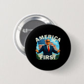 Gritty Bold Retro Politieke Slogan America First D Ronde Button 5,7 Cm (Voorkant /achterkant)