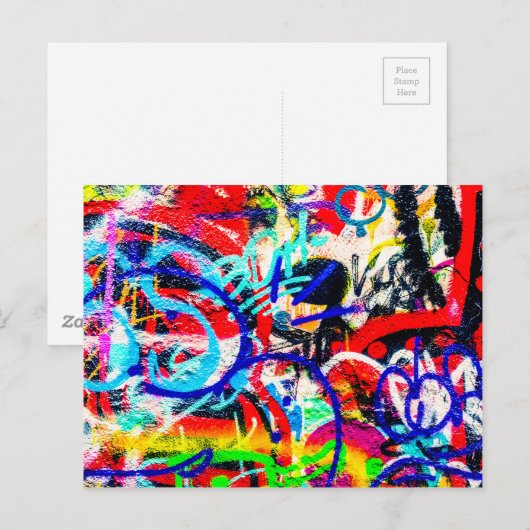 Gritty Crazy Graffiti Briefkaart (Voorkant / Achterkant)