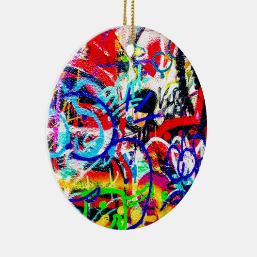 Gritty Crazy Graffiti Keramisch Ornament (Rechts)