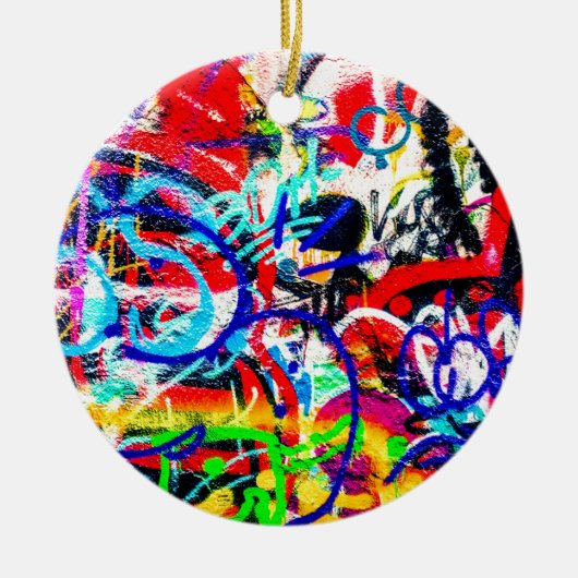 Gritty Crazy Graffiti Keramisch Ornament (Voorkant)