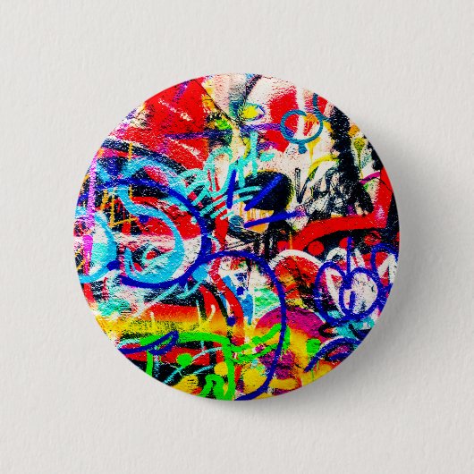 Gritty Crazy Graffiti Ronde Button 5,7 Cm (Voorkant)