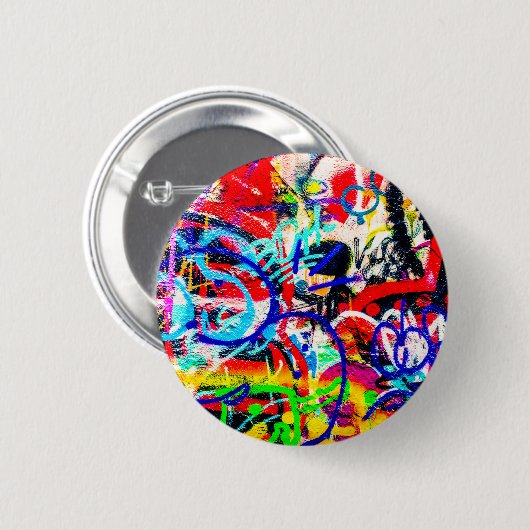Gritty Crazy Graffiti Ronde Button 5,7 Cm (Voorkant /achterkant)