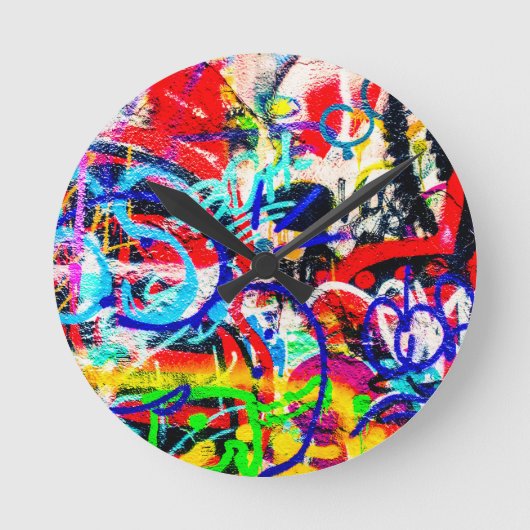 Gritty Crazy Graffiti Ronde Klok (Voorkant)