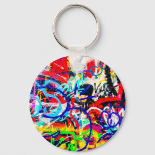 Gritty Crazy Graffiti Sleutelhanger