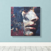 Gritty Distressed Portrait Canvas print (Insitu (Houten vloer))