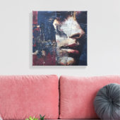 Gritty Distressed Portrait Canvas print (Insitu (Woonkamer))