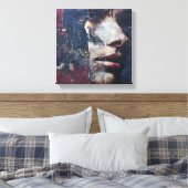 Gritty Distressed Portrait Canvas print (Insitu (Slaapkamer))