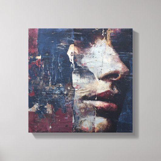Gritty Distressed Portrait Canvas print (Voorkant)