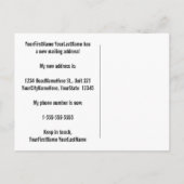 Gritty en versleten uitziende Nieuw-Huis-ansichtka Aankondigingskaart (Achterkant)