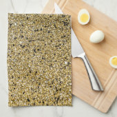 Gritty Gold Glitter Sparkle Theedoek (Quarter Fold)