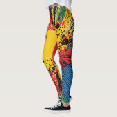 Gritty Graffiti Gele Straal Snelheidlijn Leggings (Links)