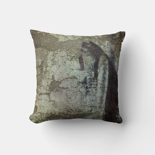 Gritty Grunge Cement Textuur Stijl Kussen (Voorkant)