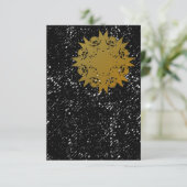 Gritty Grunge Golden Starburst Blank Uitnodiging (Staand voorkant)