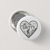 Gritty Hart Ronde Button 3,2 Cm (Voorkant /achterkant)