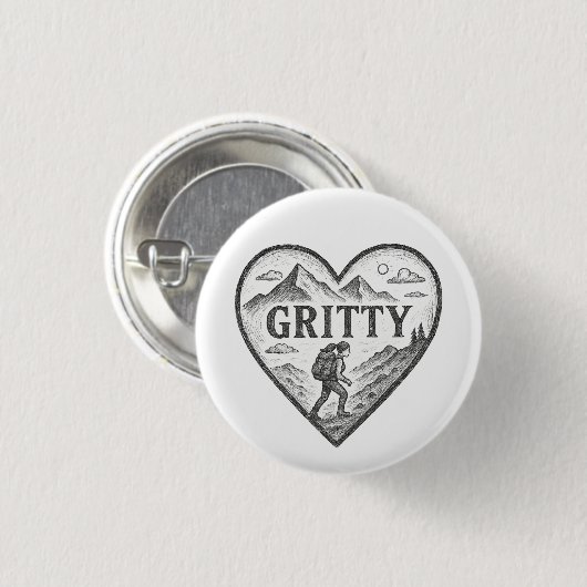 Gritty Hart  Ronde Button 3,2 Cm (Voorkant /achterkant)